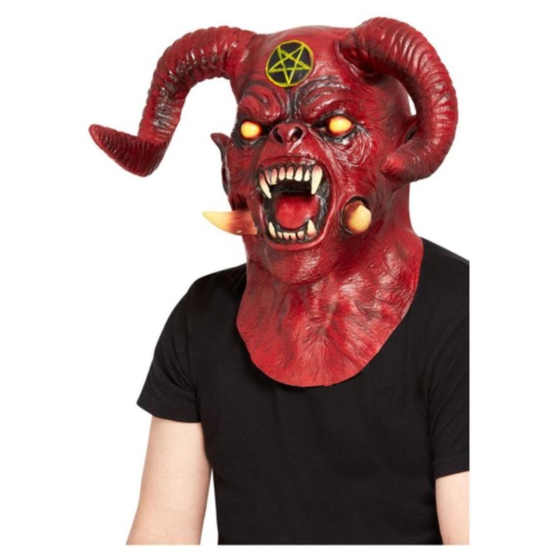 Satanic Devil Overhead Mask, Latex - Jokers Costume Mega Store