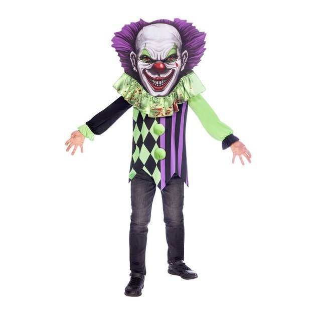 Scary Horror Big Head Clown Child Costume - Jokers Costume Mega Store