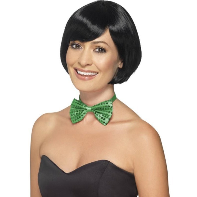 Sequin Bow Tie, Green - Jokers Costume Mega Store