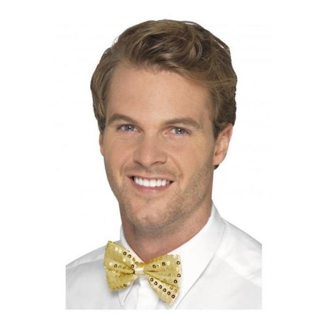 Sequin Bowtie, Gold - Jokers Costume Mega Store