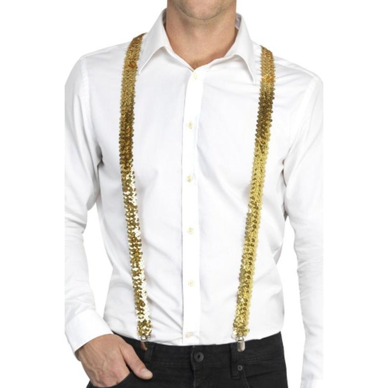 Sequin Braces, Gold - Jokers Costume Mega Store