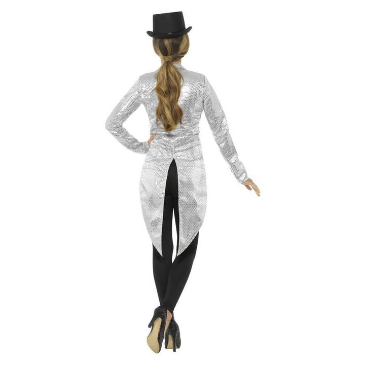 Sequin Tailcoat Jacket, Silver - Jokers Costume Mega Store