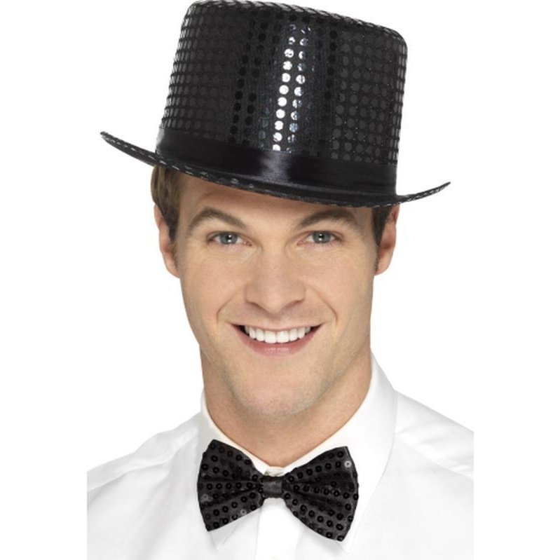 Sequin Top Hat - Black - Jokers Costume Mega Store