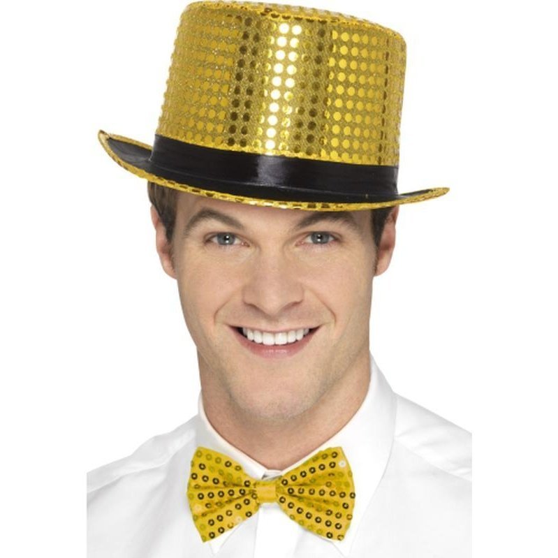 Sequin Top Hat - Gold - Jokers Costume Mega Store