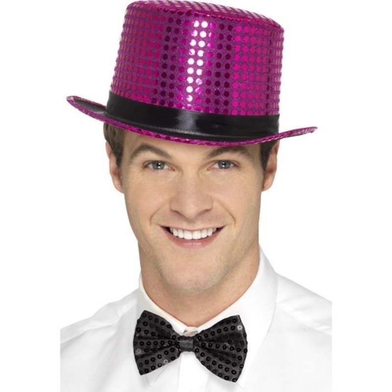 Sequin Top Hat - Pink - Jokers Costume Mega Store