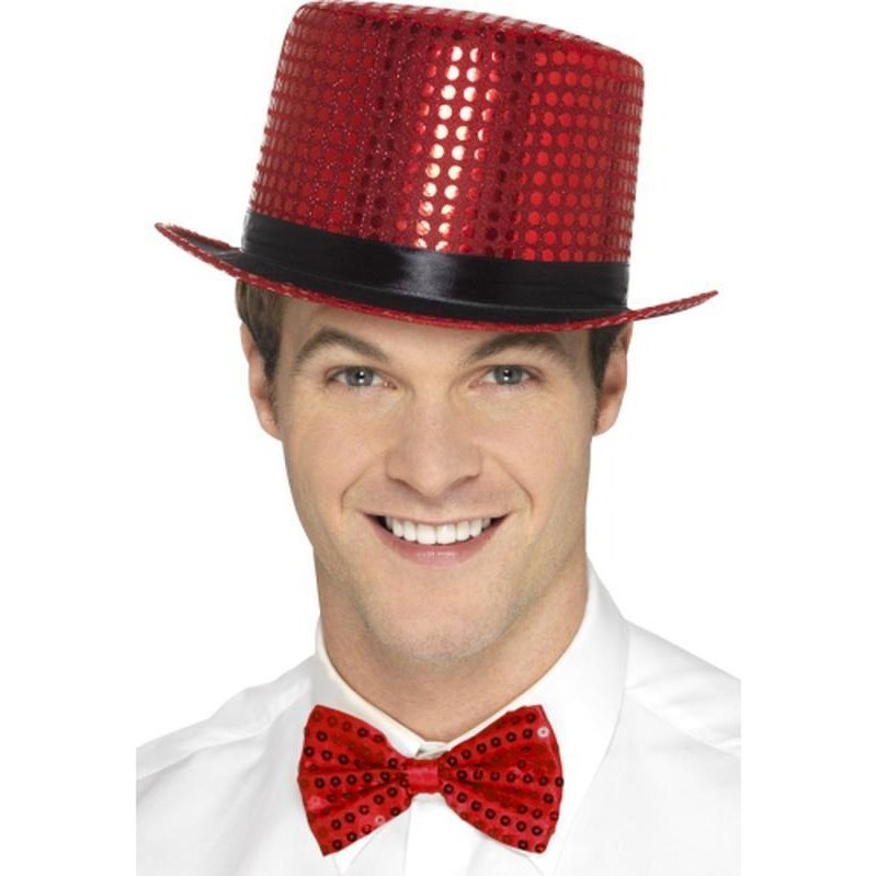 Sequin Top Hat - Red - Jokers Costume Mega Store