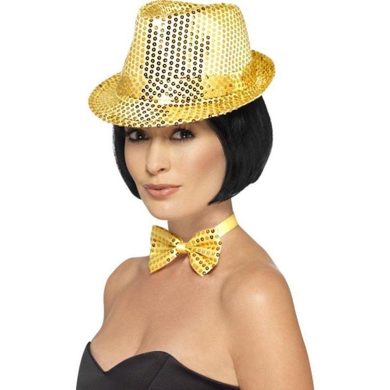 Sequin Trilby Hat - Gold - Jokers Costume Mega Store