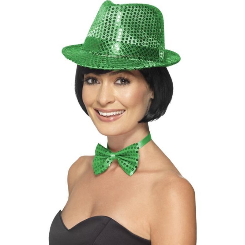 Sequin Trilby Hat - Green - Jokers Costume Mega Store