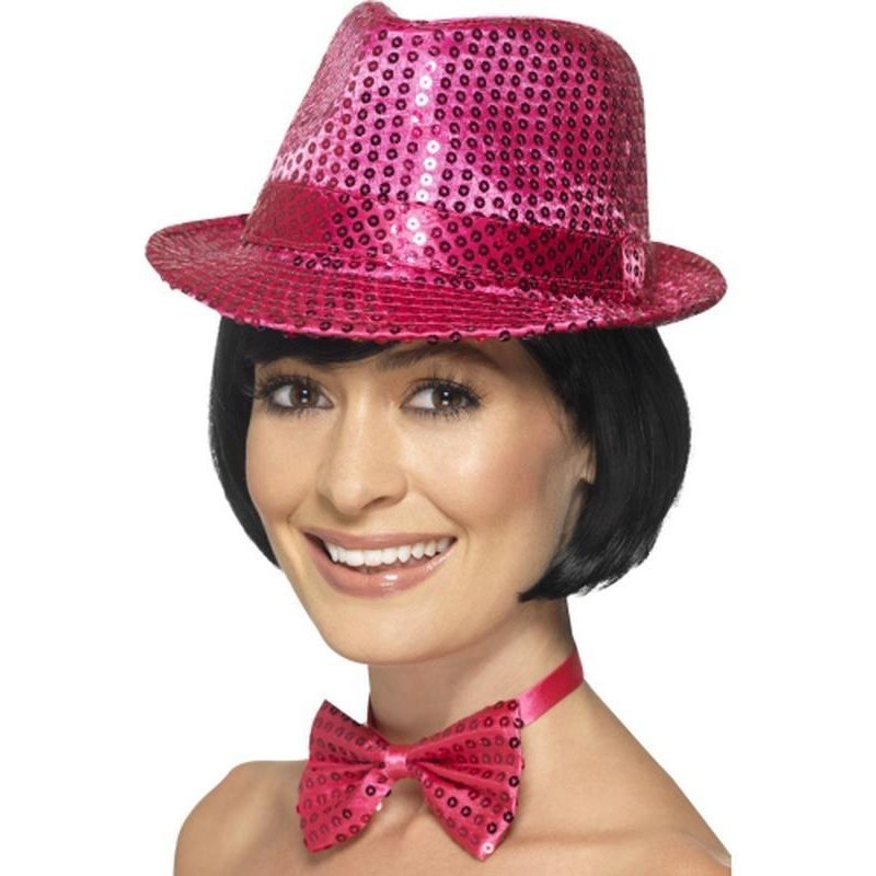 Sequin Trilby Hat - Pink - Jokers Costume Mega Store
