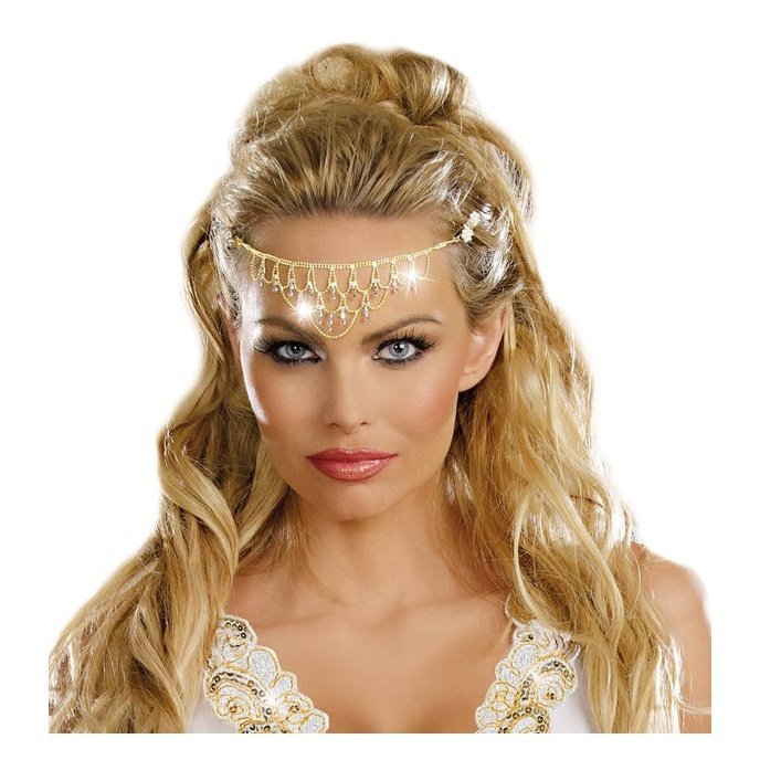 Shimmering Gold Rhinestone Headpiece - Jokers Costume Mega Store