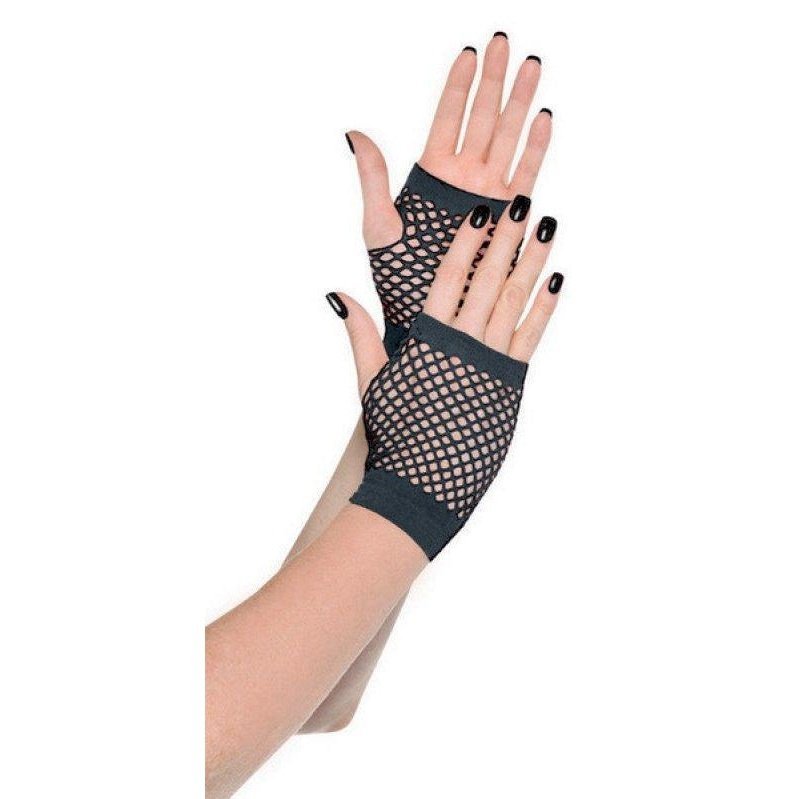 SHORT FISHNET GLOVES - BLACK - Jokers Costume Mega Store