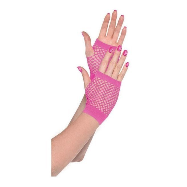 Short Fishnet Gloves Pink - Jokers Costume Mega Store