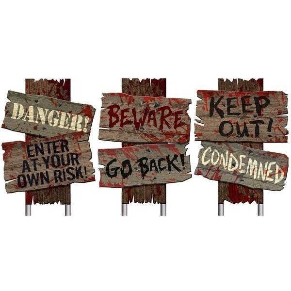 Signs Sidewalk Cemetery - Jokers Costume Mega Store