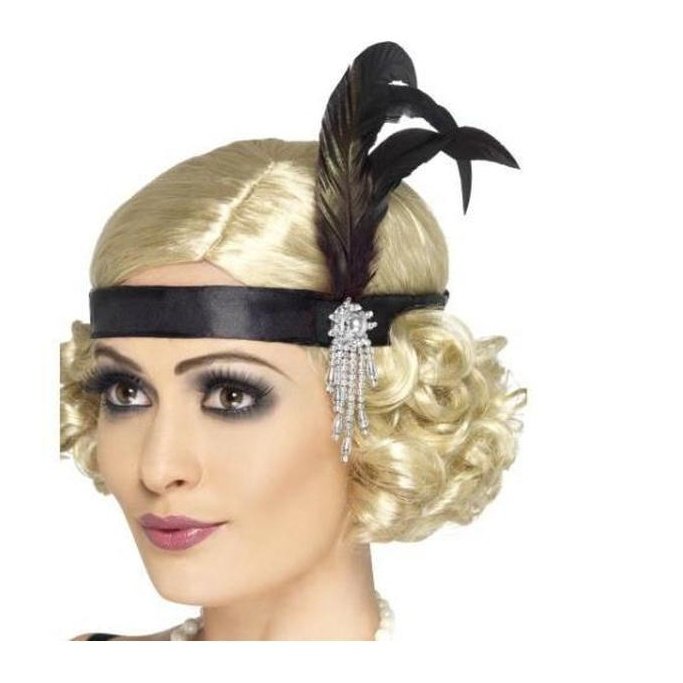 Silver Satin Charleston Headband - Jokers Costume Mega Store