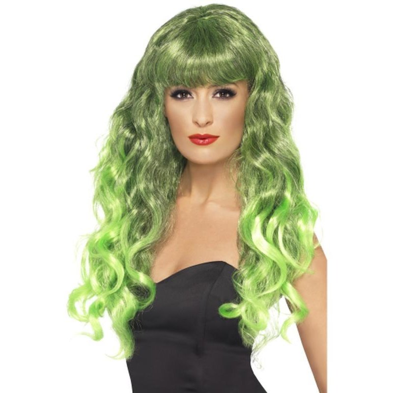 Siren Wig - Green and Black, Long - Jokers Costume Mega Store