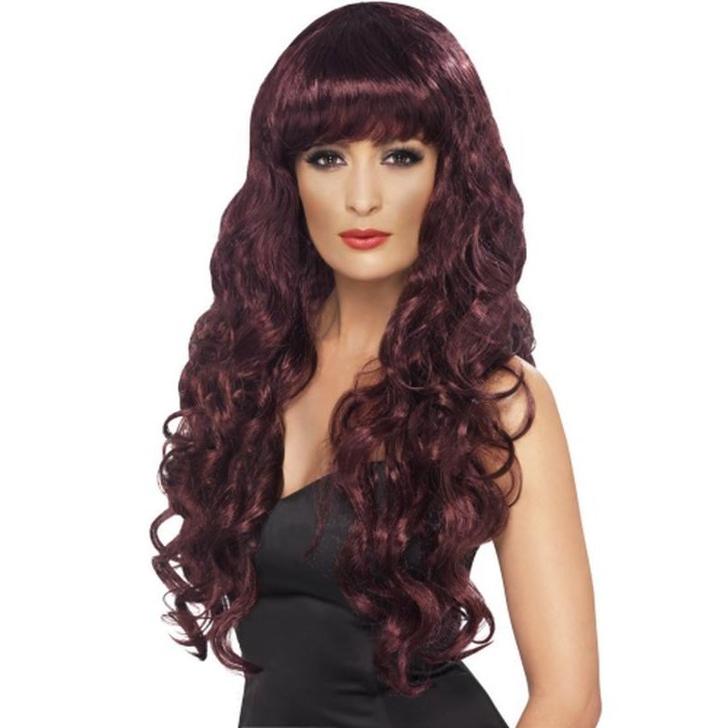 Siren Wig - Maroon, Long - Jokers Costume Mega Store