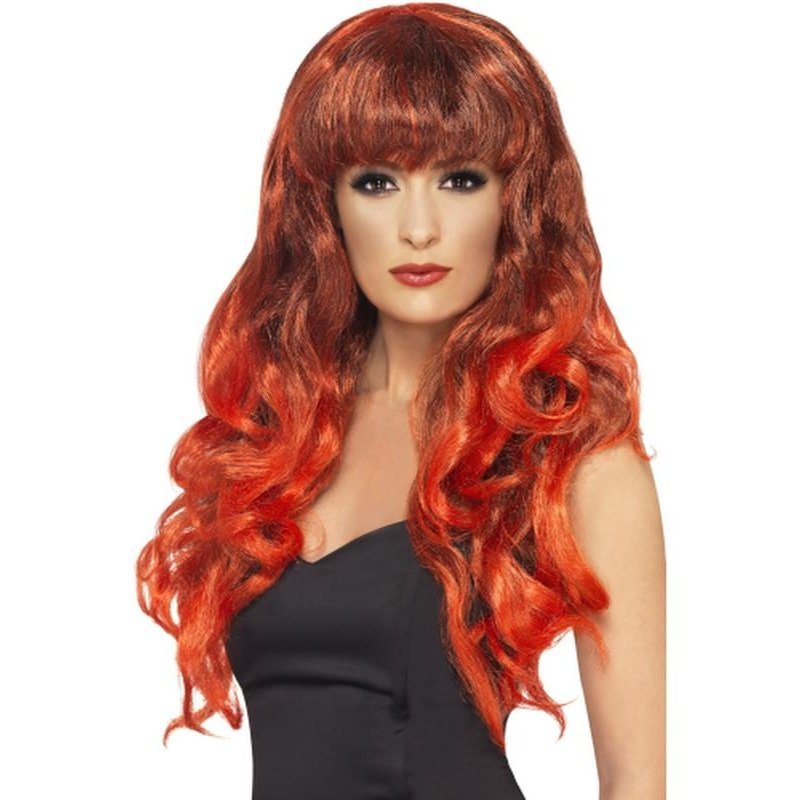 Siren Wig - Red & Black, Long - Jokers Costume Mega Store