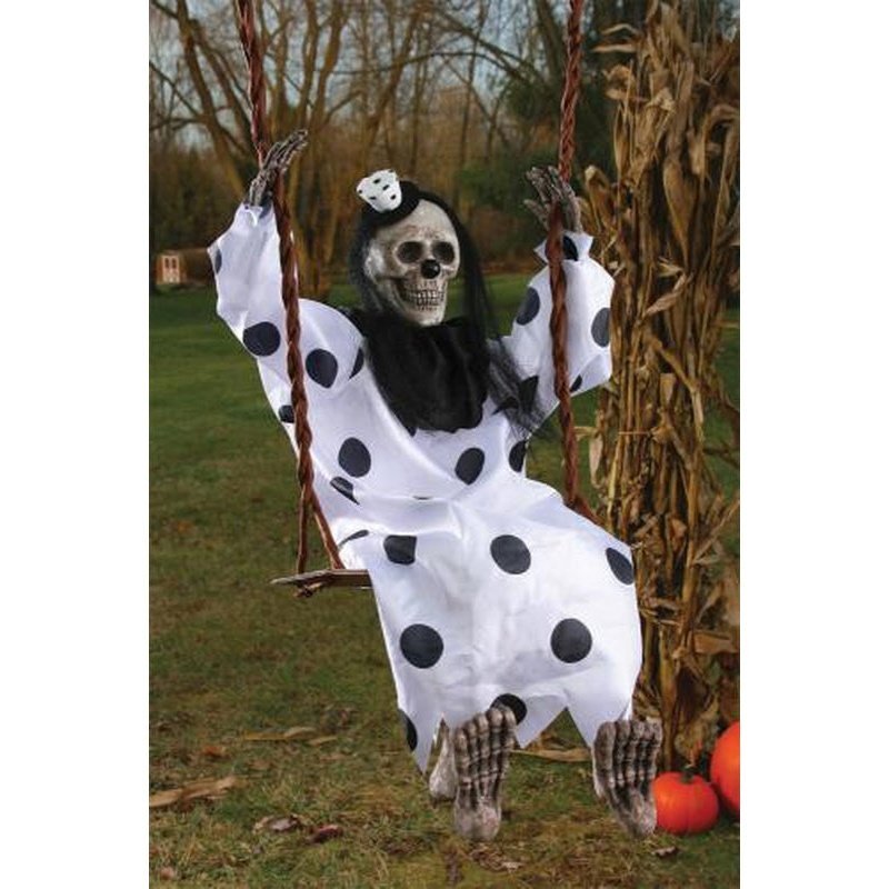 Skeleton Clown On Swing - Jokers Costume Mega Store