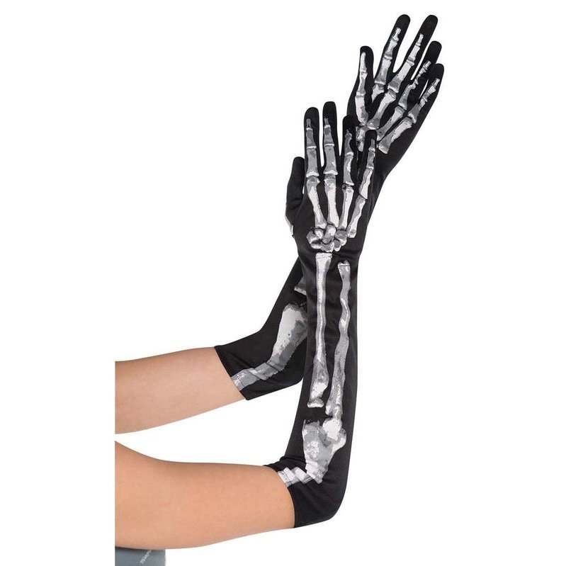 Skeleton Long Gloves (A) - Jokers Costume Mega Store