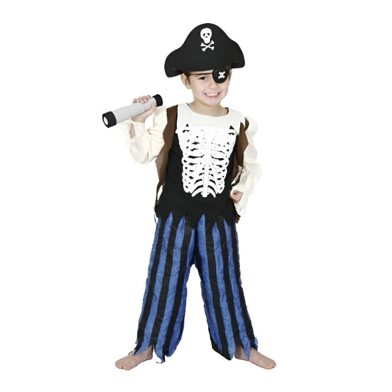 Skeleton Pirate Child Costume Size 3 5 - Jokers Costume Mega Store