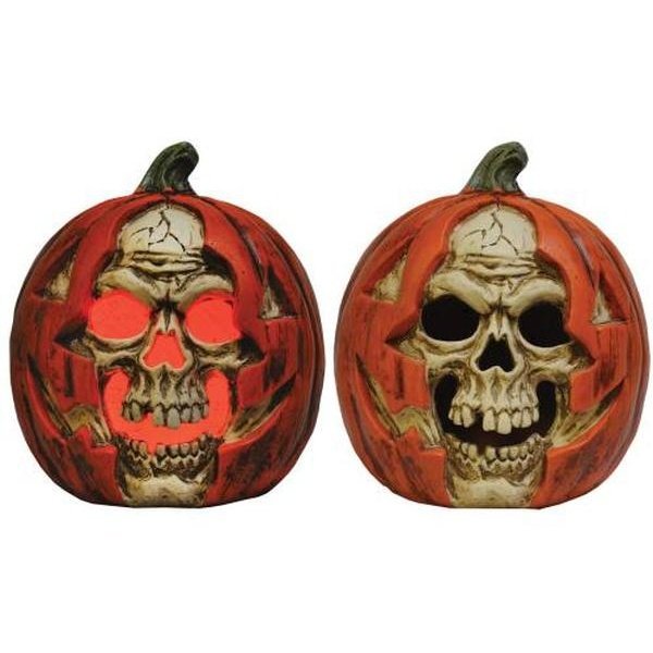 Skull In Pumpkin Lightup-Halloween Props and Decorations-Jokers Costume Mega Store