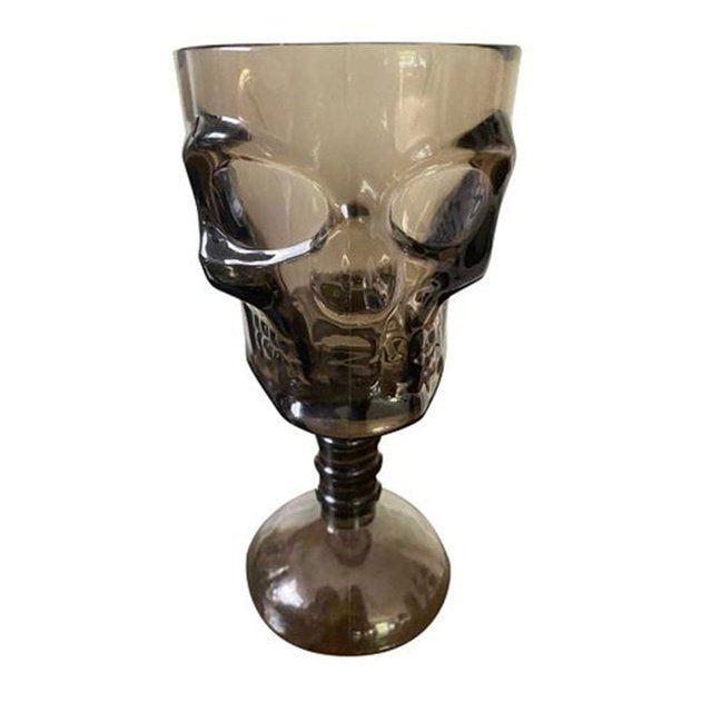 Skull Shaped Plastic Halloween Wine Glass - Jokers Costume Mega Store