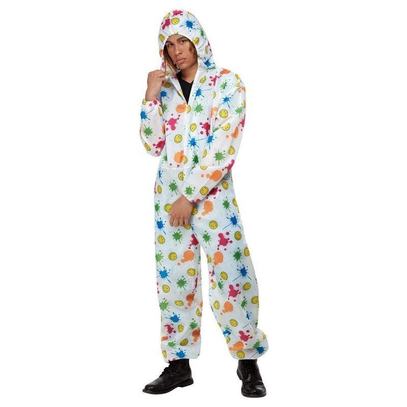 Smiley Boilersuit, White - Jokers Costume Mega Store