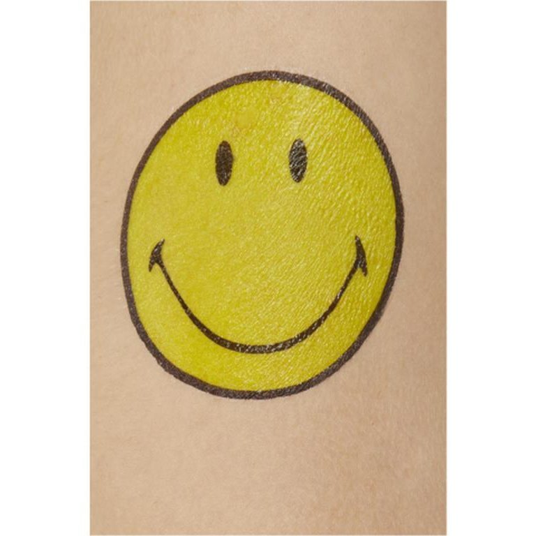 Smiley Transfer Tattoos, Multi Coloured - Jokers Costume Mega Store