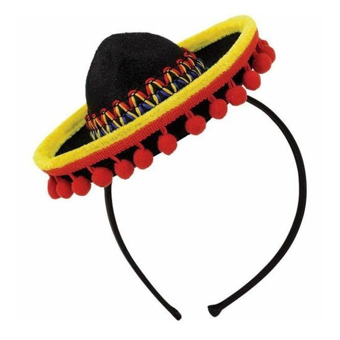 Sombrero Headband With Ball Fringe - Jokers Costume Mega Store