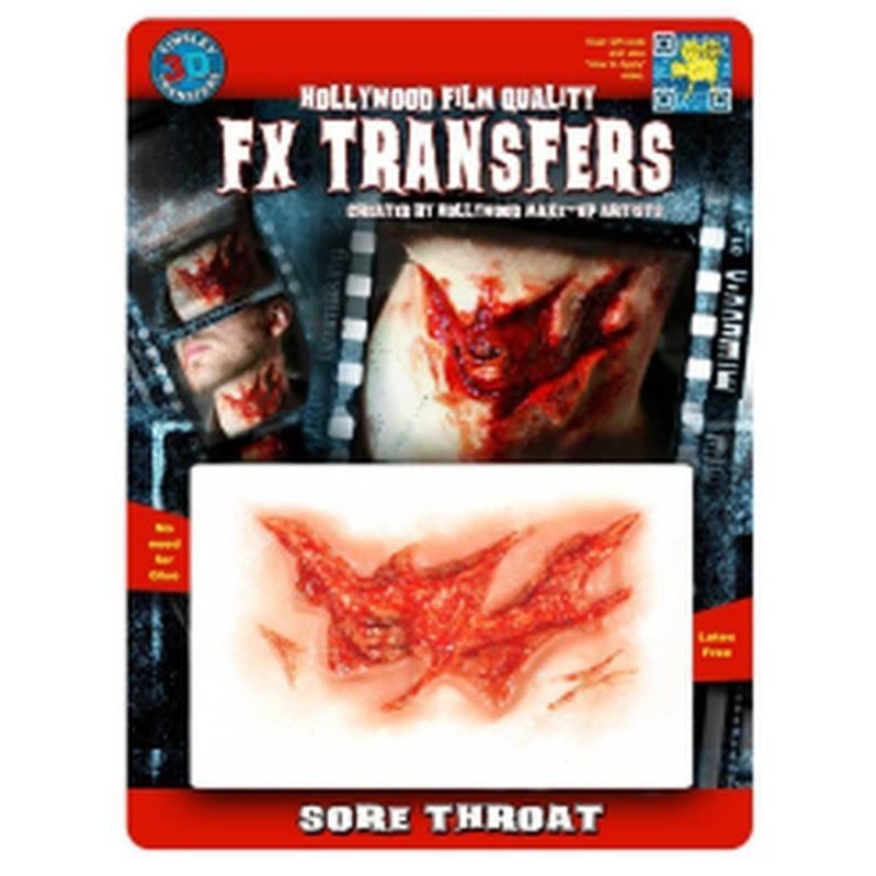 Sore Throat 3D FX Transfer - Medium - Jokers Costume Mega Store