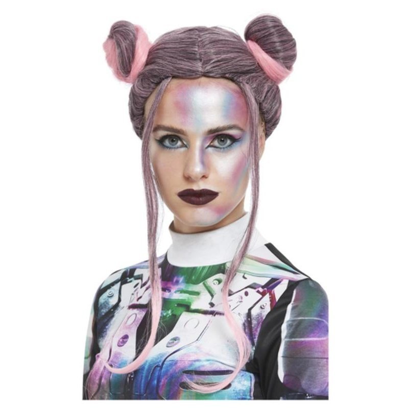 Space Buns Wig, Black & Pink - Jokers Costume Mega Store