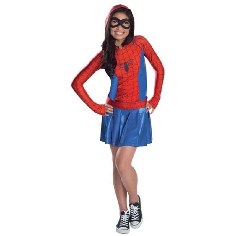 Spider Girl Hoodie Dress Age 14 16 - Jokers Costume Mega Store