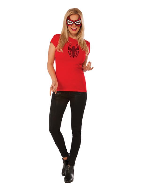 Spider Girl Rhinestone Tshirt Size L - Jokers Costume Mega Store