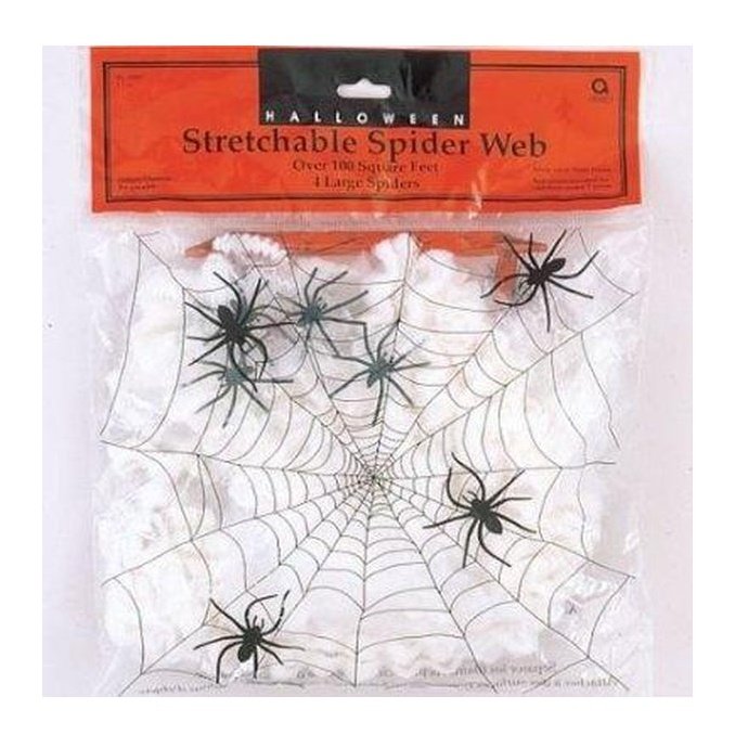Spider Web:With 4 Spiders Large - Jokers Costume Mega Store