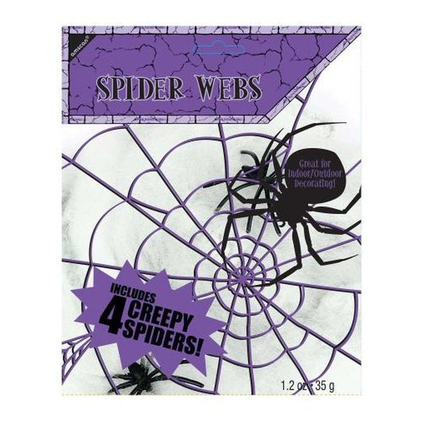 Spider Web:With 4 Spiders Small - Jokers Costume Mega Store