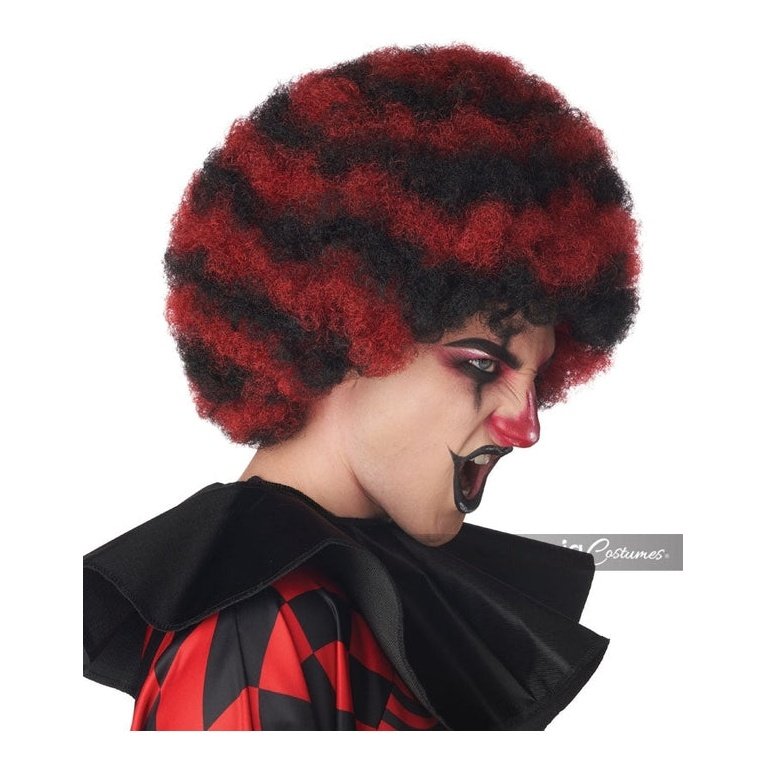 Spiral Clown Wig Red And Black - Jokers Costume Mega Store