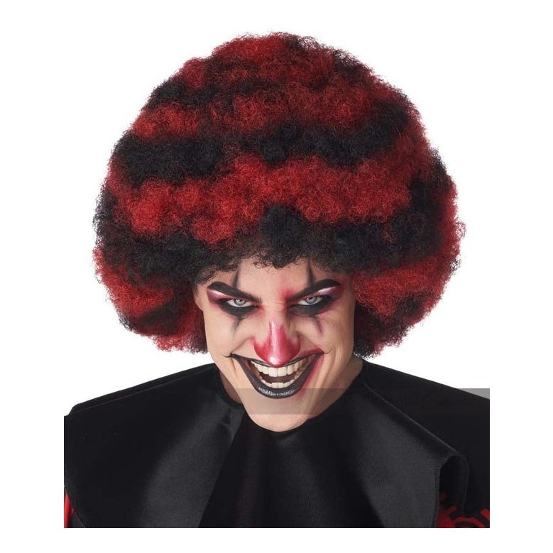 Spiral Clown Wig Red And Black - Jokers Costume Mega Store