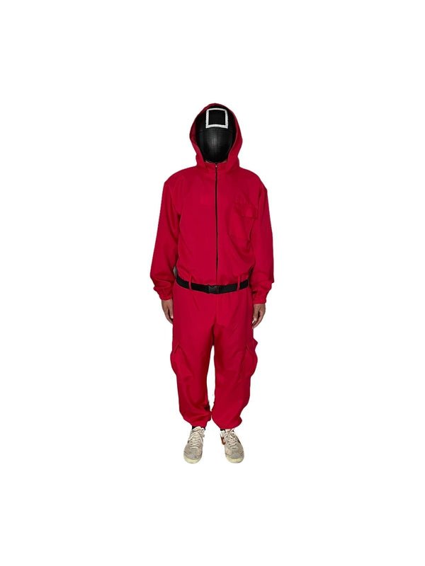 Squid Game Villain Red Jumpsuit Costume - Jokers Costume Mega Store