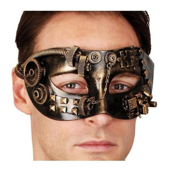 Steampunk Men's Copper Masquerade Mask - Jokers Costume Mega Store