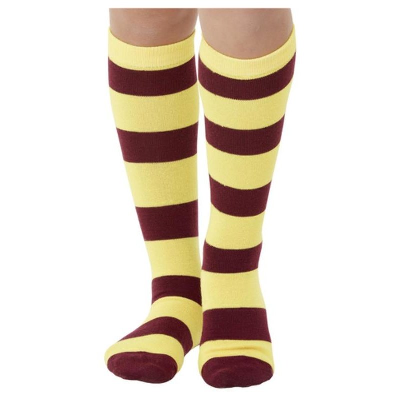 Stripy Socks, Yellow And Purple - Jokers Costume Mega Store