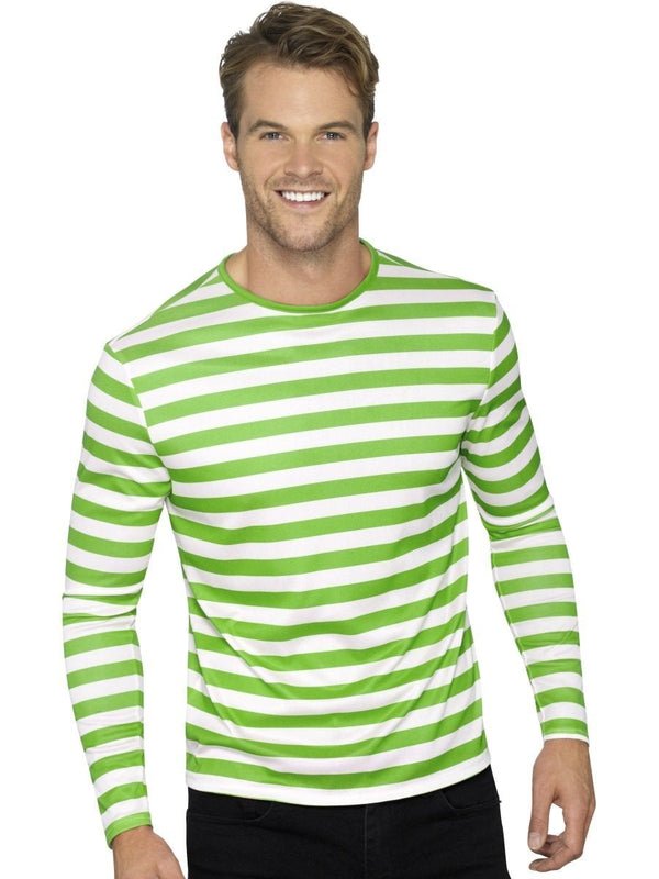 Stripy T Shirt, Green - Jokers Costume Mega Store
