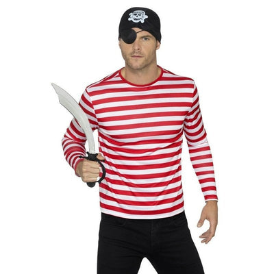 Stripy T Shirt, Red - Jokers Costume Mega Store