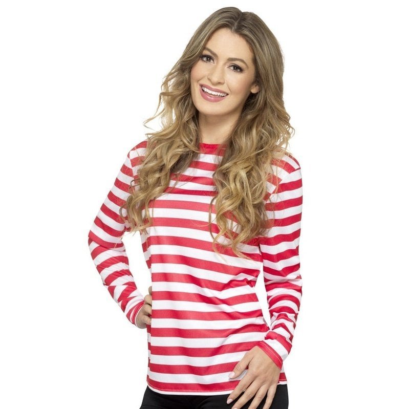 Stripy T Shirt, Red - Jokers Costume Mega Store