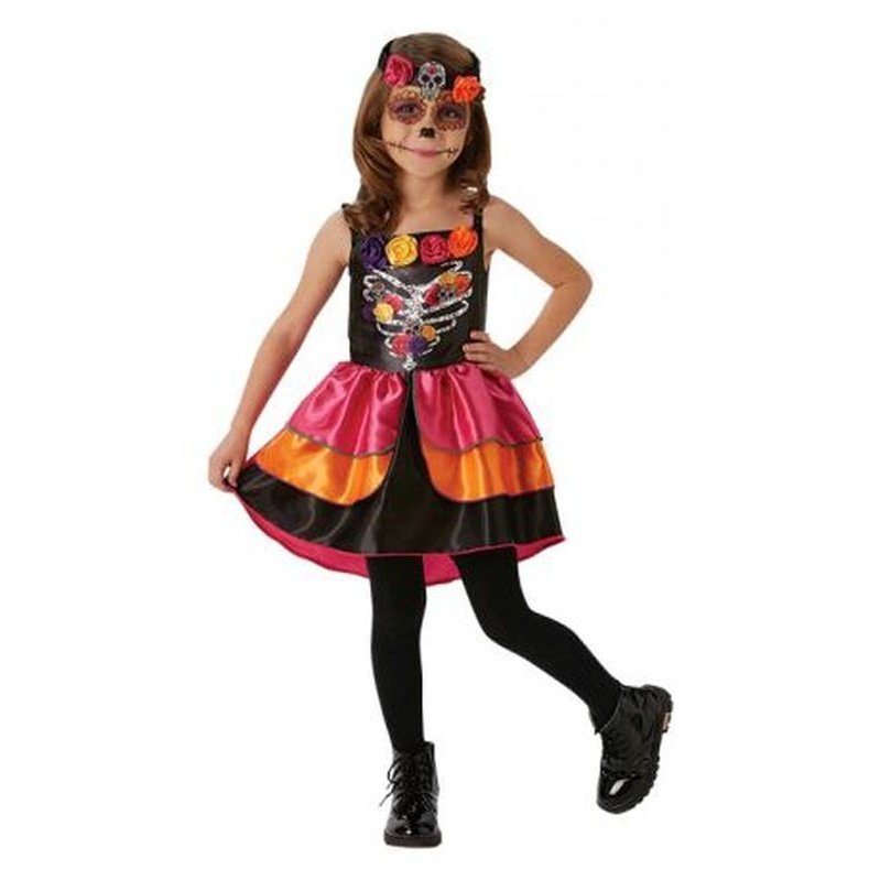 Sugar Skull Day Of The Dead Costume Size M - Jokers Costume Mega Store