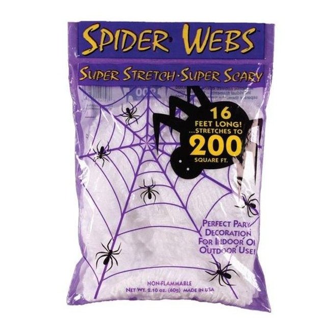 Super Stretch Spider Web - 60gm-Halloween Props and Decorations-Jokers Costume Mega Store