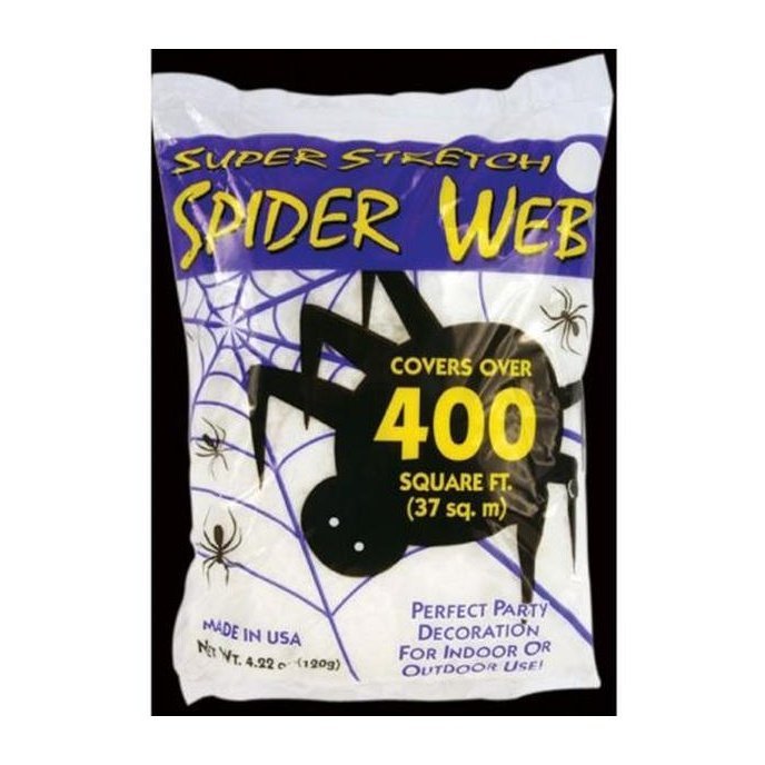 Super Stretch White Spider Web - Jokers Costume Mega Store
