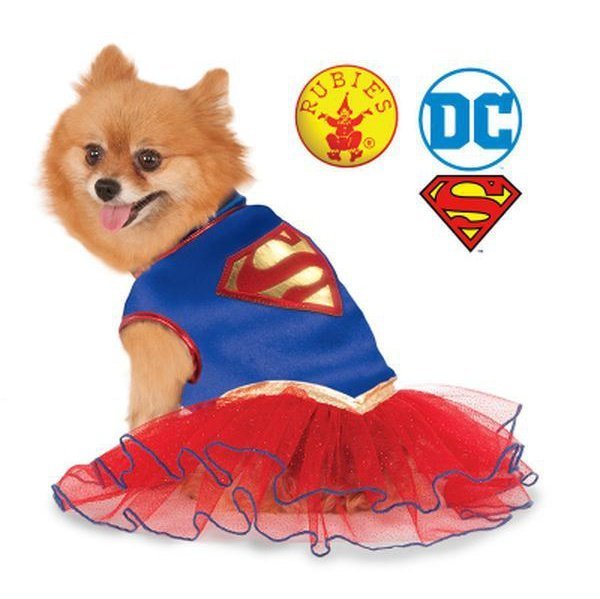 Supergirl Pet Tutu Dress Size L - Jokers Costume Mega Store