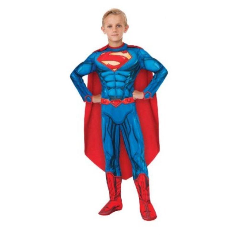 Superman Deluxe Muscle Suit Costume - Size 6-8 - Jokers Costume Mega Store