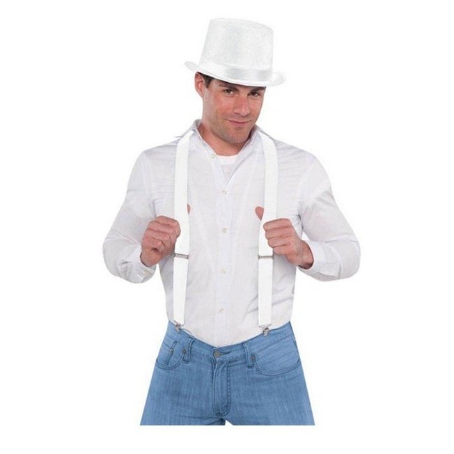 Suspenders White (A) - Jokers Costume Mega Store