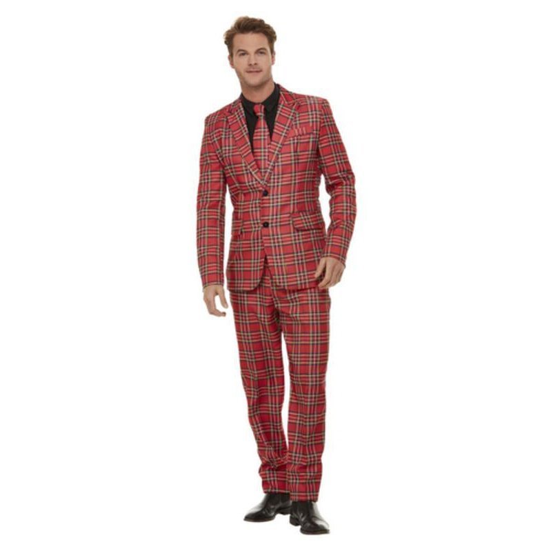 Tartan Suit, Red - Jokers Costume Mega Store